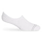 white no show socks with two accent lines around the toe in light grey on legs