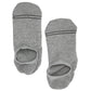 solid grey no show socks with two accent stripes around the toe on mannequin