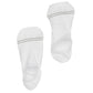 solid white no show socks with two accent stripes around the toe on mannequin