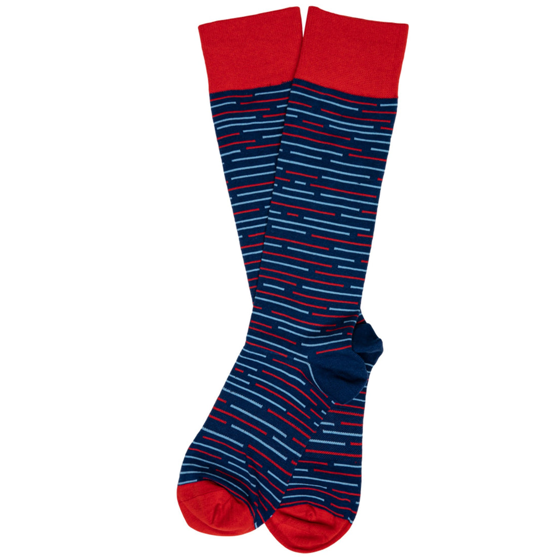 Wear DeadSoxy Navy Broken Stripes Dress Socks