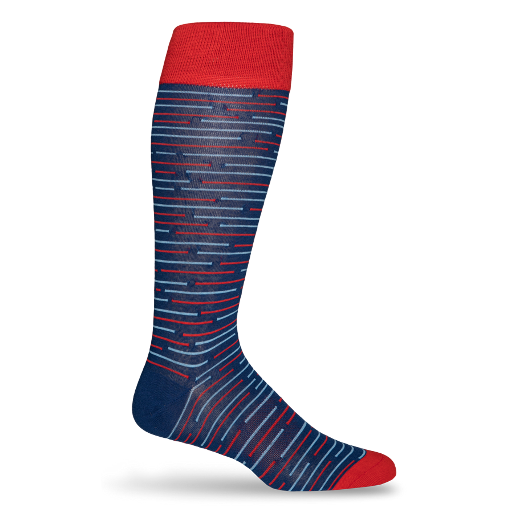 navy broken stripes socks on mannequin