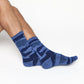 navy camo casual crew socks sitting
