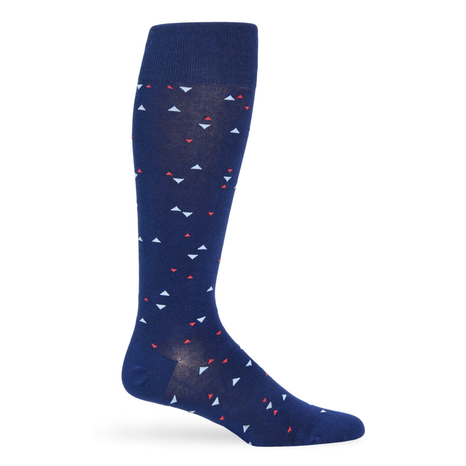 Navy Chicklet Dress Socks with elegant chicklet pattern on a navy background