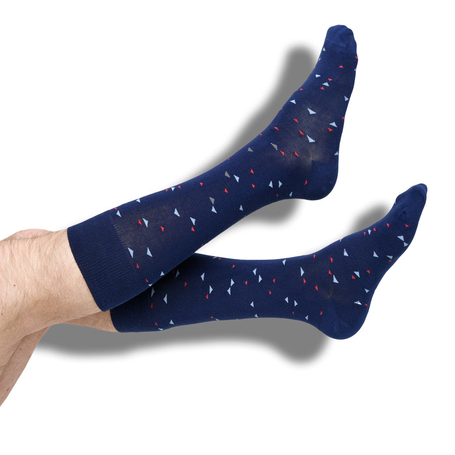 Navy Chicklet Dress Socks - Team Colorways