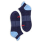 Navy Ankle socks with powder blue heel and Ole Miss on the toe.