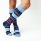 Navy Powder Stripe M Dress Socks - Licensed College Socks