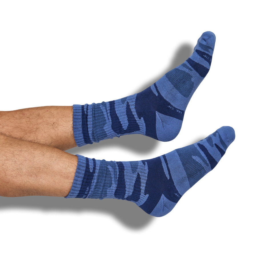 Navy Sip Camo Casual Crew Socks - Licensed College Socks