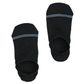 Lay flat no show sock in grey with an orange, green, powder blue, and white floral pattern.