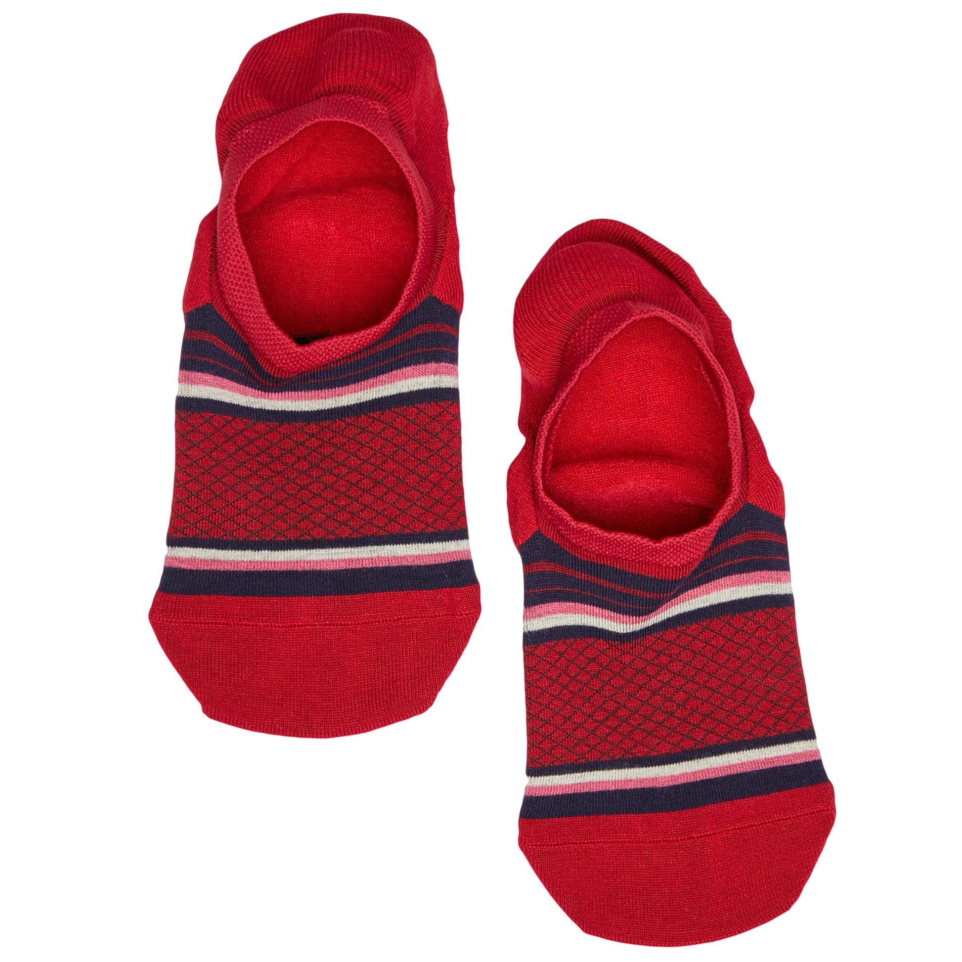 Lay flat no show sock in red