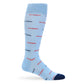 Light blue sock with 'Mississippi' text on a white background