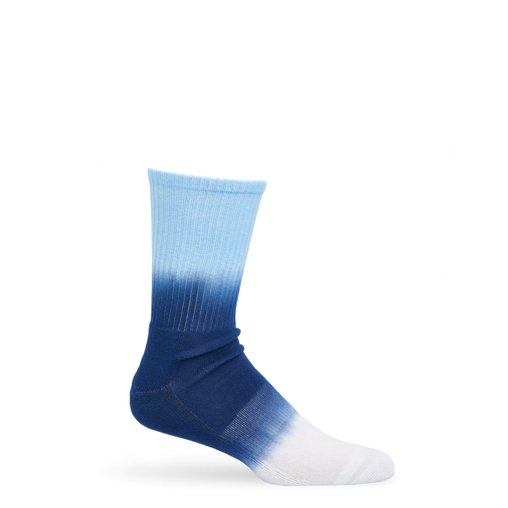 powder blue and navy dip-dyed casual socks