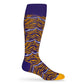 Wear DeadSoxy Purple and Gold Tiger Stripe Dress Socks