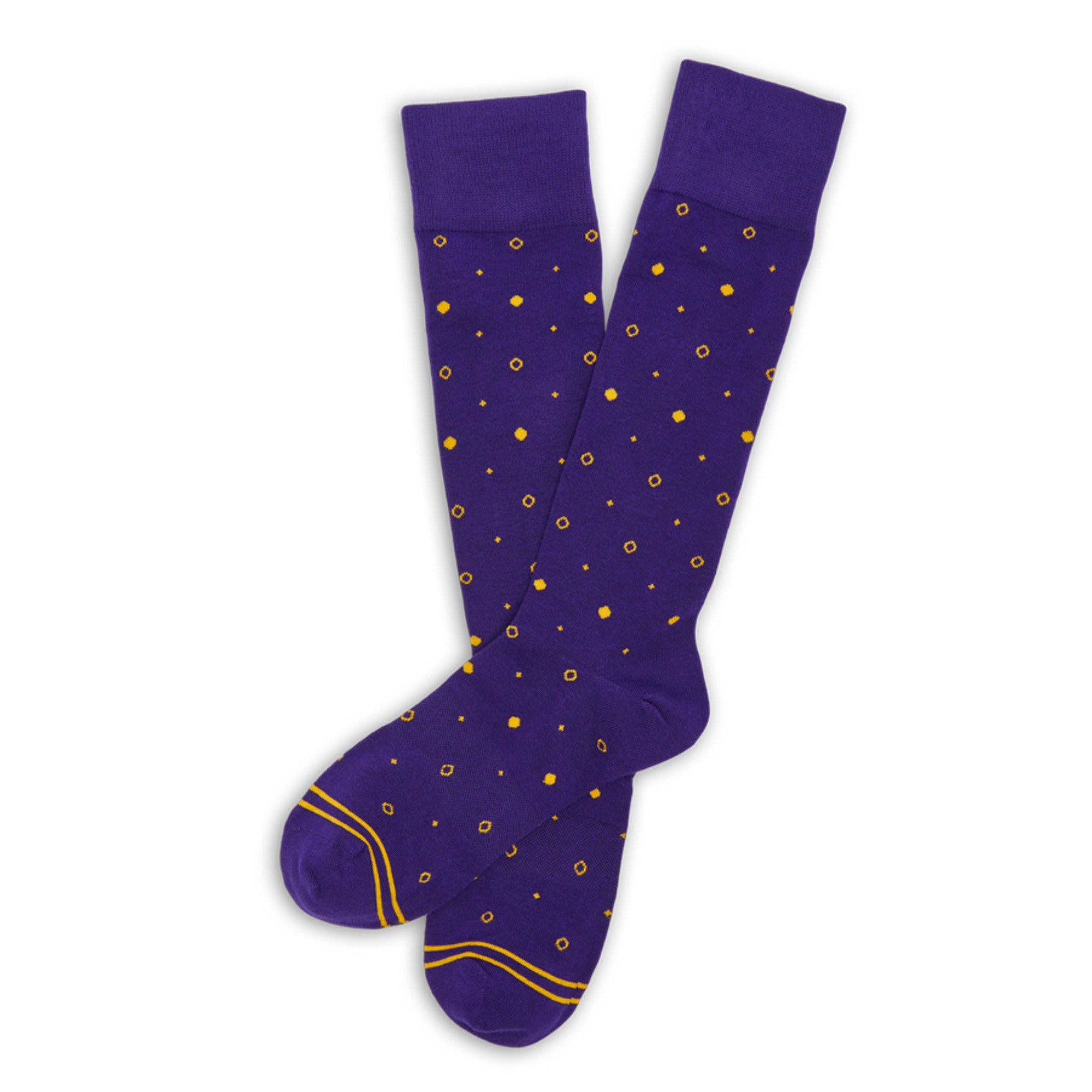 purple and gold dress socks Purple & Gold Dress Socks | Fleur de Lis Mens Socks
