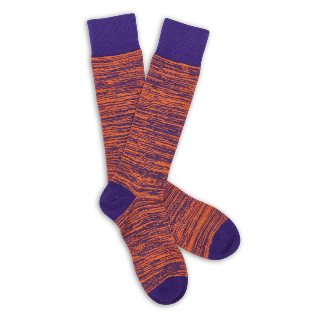 Purple and orange marl dress socks lay flat image
