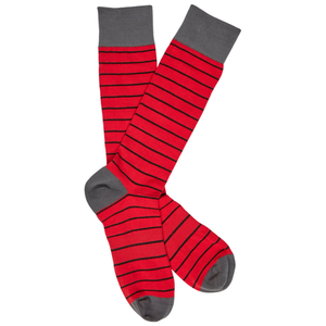 Wear DeadSoxy Red and Black - Wide Stripe Socks