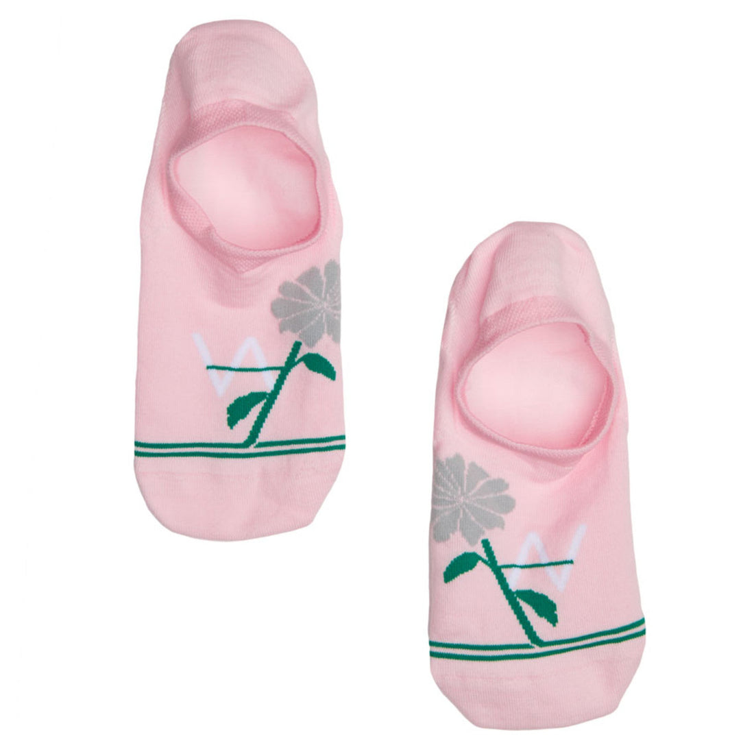 The Weitz Effect Pink Flower No Show Collab Socks lay flat image