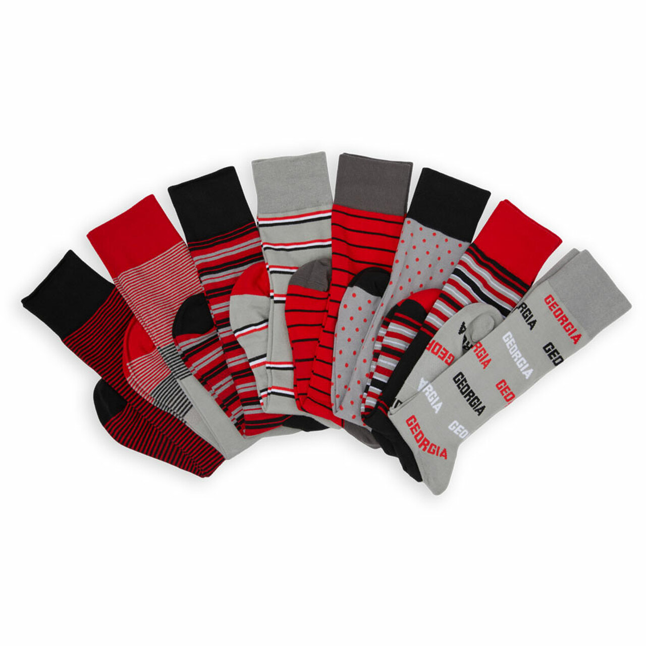 Athens Red and Black Dress Sock - 8 Pack